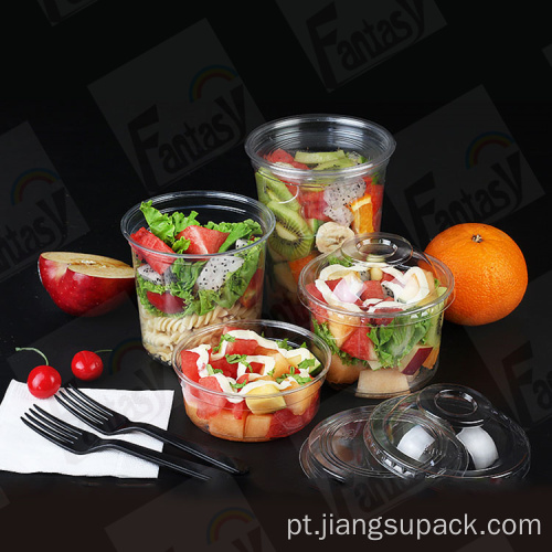 Salada de plástico descartável tigela de animais de estimação para salada